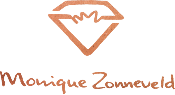 Logo Monique Zonneveld Edelsmid goudsmid Apeldoorn koperkleurig